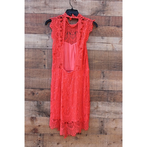 SOLD HPFree People Orange Lace Dress Small NEW - Picture 3 of 7